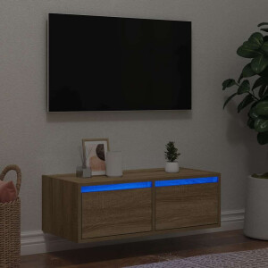 vidaXL Tv-meubel met LED-verlichting 75x35,5x25 cm sonoma eikenkleurig