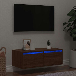 vidaXL Tv-meubel met LED-verlichting 75x35,5x25 cm bruin eikenkleur