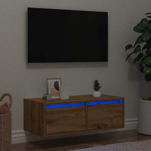 vidaXL Tv-meubel met LED-verlichting 75x35,5x25 cm artisanaal eiken