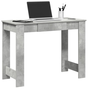 vidaXL Bureau 100x45x75 cm bewerkt hout betongrijs