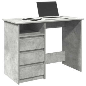 vidaXL Bureau 102x50x75 cm bewerkt hout betongrijs