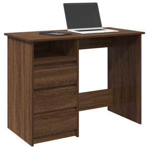 vidaXL Bureau 102x50x75 cm bewerkt hout bruin eikenkleurig