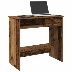 vidaXL Bureau 80x40x75 cm bewerkt hout oud houtkleurig