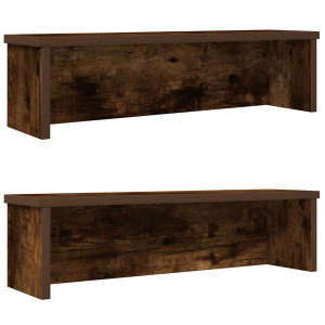 vidaXL Keukenrekken stapelbaar 2 st 50x15x16 cm gerookt eikenkleurig