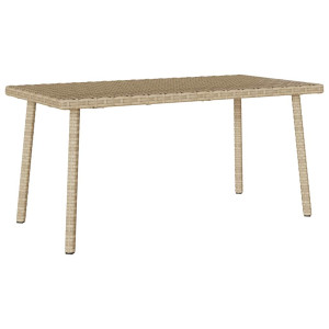 vidaXL Tuin salontafel rechthoekig 80x40x37 cm poly rattan beige