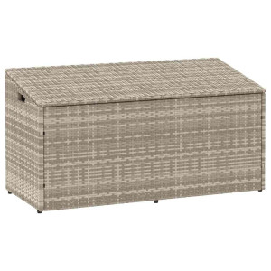 vidaXL Tuinbox 110x50x58 cm poly rattan lichtgrijs