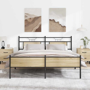 vidaXL Bedframe zonder matras metaal sonoma eikenkleurig 160x200 cm