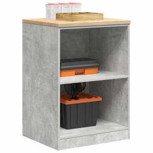 vidaXL Garagekast 60x51x85 cm massief grenenhout betongrijs