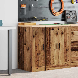 vidaXL Garagekast 30x51x85 cm massief grenenhout oud hout