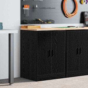vidaXL Garagekast 60x51x85 cm massief grenenhout zwart