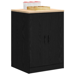 vidaXL Garagekast 60x51x85 cm massief grenenhout zwart