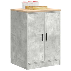 vidaXL Garagekast 60x51x85 cm massief grenenhout betongrijs