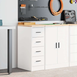 vidaXL Garagekast 30x51x85 cm massief grenenhout wit