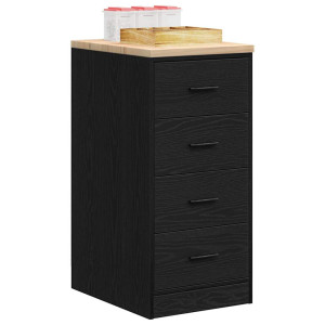 vidaXL Garagekast 40x51x85 cm massief grenenhout zwart