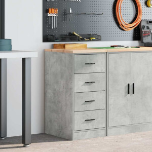 vidaXL Garagekast 40x51x85 cm massief grenenhout betongrijs