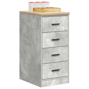 vidaXL Garagekast 40x51x85 cm massief grenenhout betongrijs