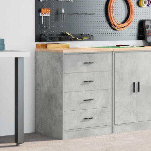 vidaXL Garagekast 60x51x85 cm massief grenenhout betongrijs