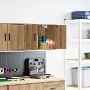 vidaXL Garage wandkast bewerkt hout ambachtelijk eiken