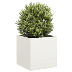 vidaXL Plantenbak 40x40x40 cm koudgewalst staal wit