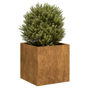 vidaXL Plantenbak roestig 40x40x40 cm weervast staal