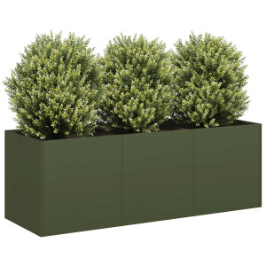 vidaXL Plantenbak 120x40x40 cm koudgewalst staal olijfgroen