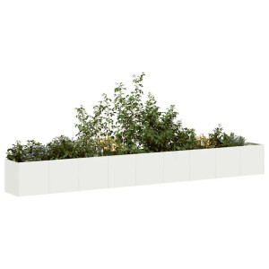 vidaXL Plantenbak 360x40x40 cm koudgewalst staal wit