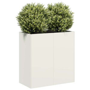 vidaXL Plantenbak 40x40x80 cm koudgewalst staal wit