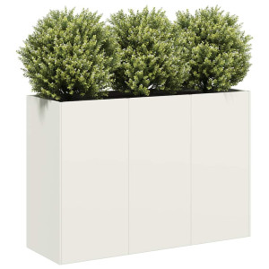 vidaXL Plantenbak 120x40x80 cm koudgewalst staal wit