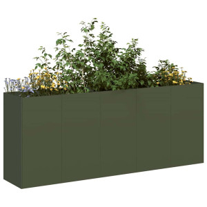 vidaXL Plantenbak 200x40x80 cm koudgewalst staal olijfgroen