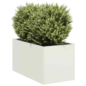 vidaXL Plantenbak 40x80x40 cm koudgewalst staal wit