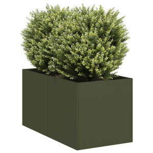 vidaXL Plantenbak 40x80x40 cm koudgewalst staal olijfgroen