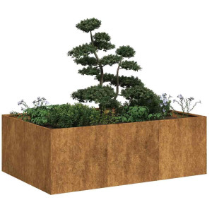 vidaXL Plantenbak roestig 120x80x40 cm weervast staal