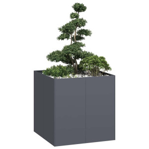 vidaXL Plantenbak 80x80x80 cm staal antracietkleurig