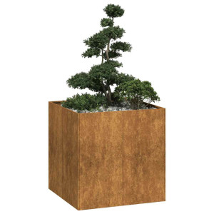 vidaXL Plantenbak roestig 80x80x80 cm weervast staal