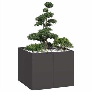 vidaXL Plantenbak 100x100x80 cm staal zwart