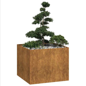vidaXL Plantenbak roestig 100x100x80 cm weervast staal