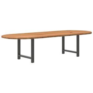vidaXL Eettafel 320x120x74 cm ovaal massief eikenhout lichtbruin