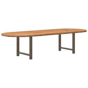 vidaXL Eettafel 320x120x74 cm ovaal massief eikenhout lichtbruin