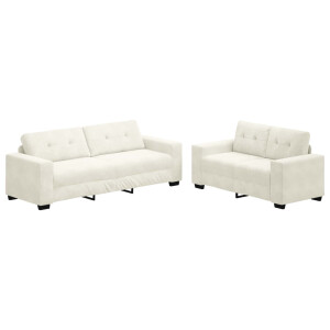 vidaXL Bank 2 pcs Crème 221 x 80 x 80 cm Stof