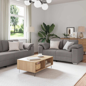 vidaXL Bank 2 pcs Taupe 219 x 80 x 82 cm Stof
