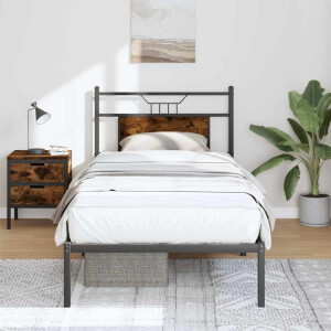 vidaXL Bedframe zonder matras hout gerookt eikenkleurig 90x190 cm
