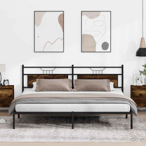 vidaXL Bedframe zonder matras 193x201 cm spaanplaat gerookt eiken