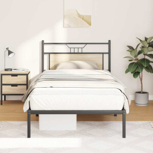 vidaXL Bedframe zonder matras hout sonoma eikenkleurig 100x190 cm