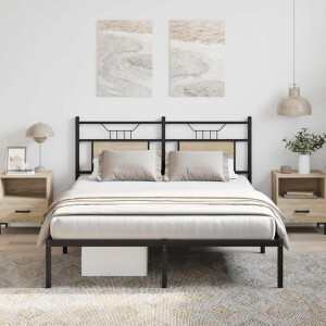 vidaXL Bedframe zonder matras hout sonoma eikenkleurig 137x190 cm