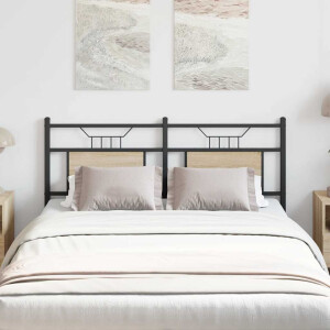 vidaXL Vervangend hoofdbord 137 cm spaanplaat sonoma eikenhout staal eikenhout