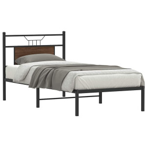 vidaXL Bedframe zonder matras bewerkt hout bruin eikenkleur 90x190 cm