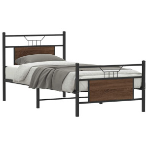 vidaXL Bedframe zonder matras bewerkt hout bruin eikenkleur 80x200 cm