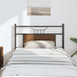 vidaXL Hoofdbord 80 cm bewerkt hout en staal bruin eikenkleurig