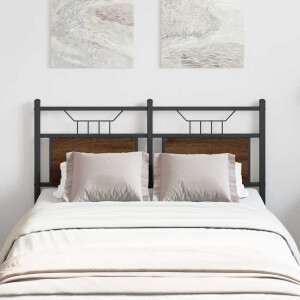 vidaXL Hoofdbord 120 cm bewerkt hout en staal bruin eikenkleurig