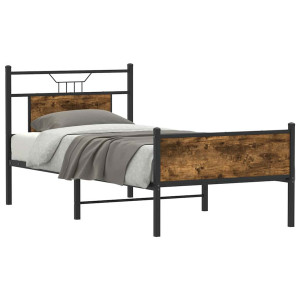 vidaXL Bedframe zonder matras hout gerookt eikenkleurig 90x200 cm